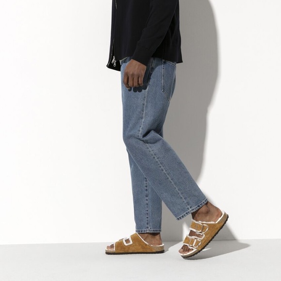 Birkenstock Arizona Shearling Suede Leather Slide in Mink NWOT - Picture 4 of 14